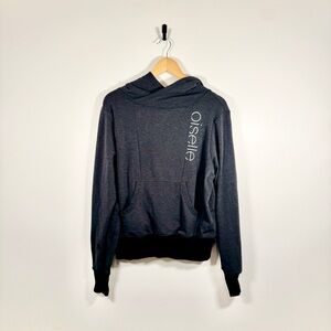 Oiselle Heather Charcoal Hoodie with Logo